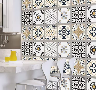 Azulejos vinílicos cemento tonos grises - TenVinilo