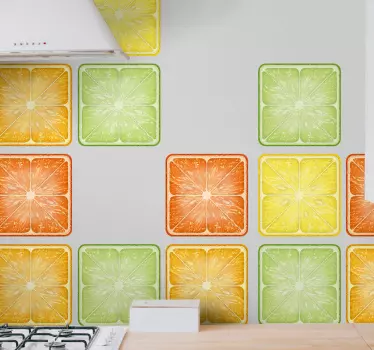 Azulejos vinílicos Cítricos coloridos - TenVinilo