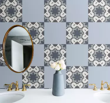 Azulejos vinílicos Estilo gracia azul hidráulico - TenVinilo