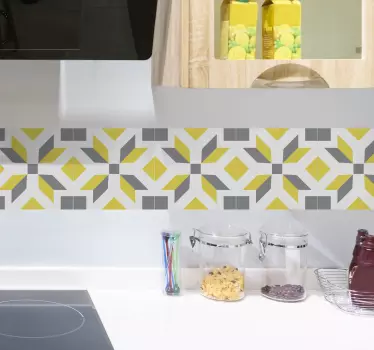 Vinilo para Cocina Azulejos Pantone iluminador y gris - TenVinilo