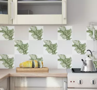 Azulejos adhesivo plantas - TenVinilo