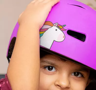 Pegatina para bici unicornio para casco - TenVinilo