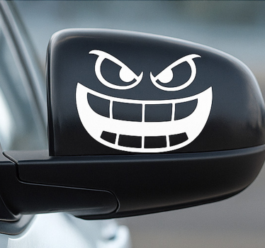 Calca para auto cara de monstruo para retrovisor - TenVinilo