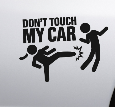 Calca para auto advertencia de patada divertida - TenVinilo