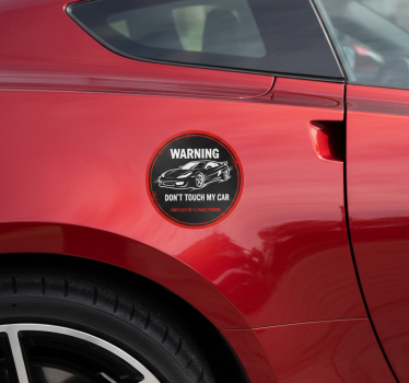 Calca para auto advertencia no toques el auto - TenVinilo