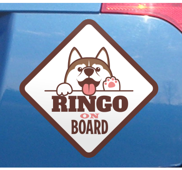 Calca para auto alerta personalizable de mascotas - TenVinilo
