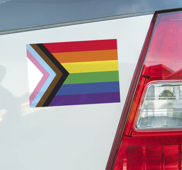 Calca para auto bandera del progreso lgbtq - TenVinilo