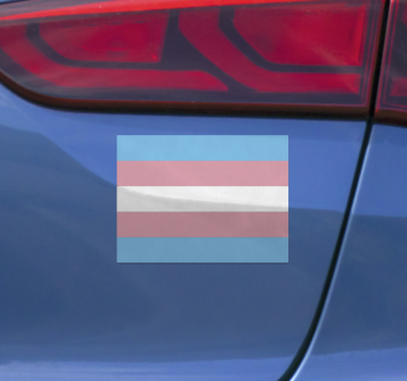 Calca para auto bandera trans - TenVinilo