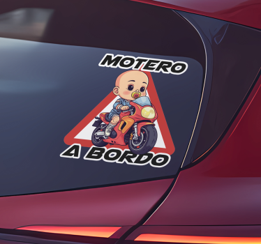 Calca para auto bebé motera a bordo - TenVinilo