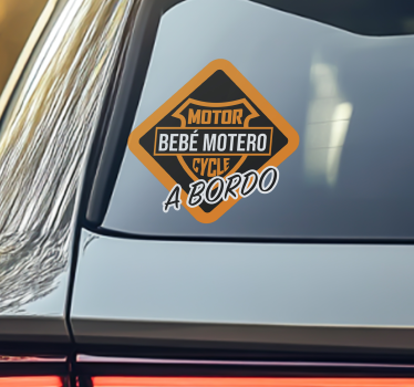 Calca para auto bebé motero a bordo - TenVinilo