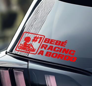 Calca para auto bebé racing a bordo - TenVinilo