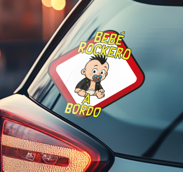 Calca para auto bebé rockero a bordo - TenVinilo