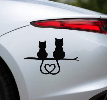 Calca para auto cola de gato corazón - TenVinilo
