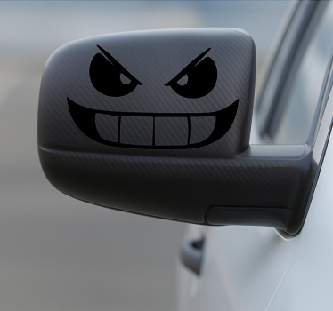 Calca para auto caras enojadas para espejo retrovisor - TenVinilo