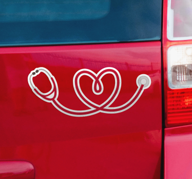 Calca para auto estetoscopio corazón - TenVinilo