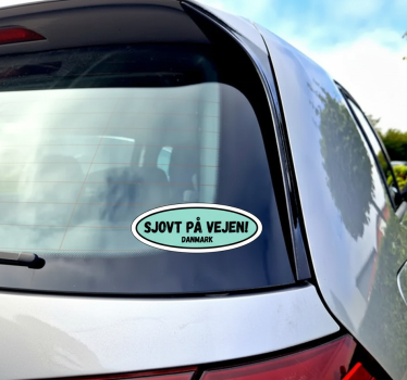 Calca para auto etiqueta de carretera danesa divertida - TenVinilo