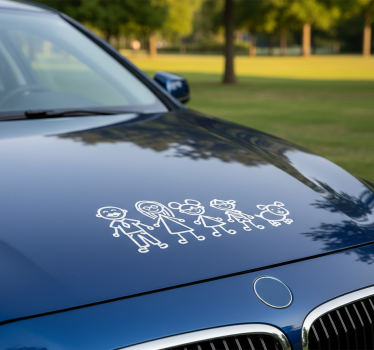 Calca para auto familia corazón feliz - TenVinilo