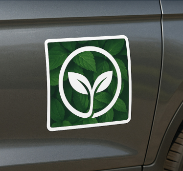 Calca para auto fondo de hojas con logotipo personalizado - TenVinilo