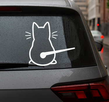Calca para auto gato con cola en movimiento - TenVinilo
