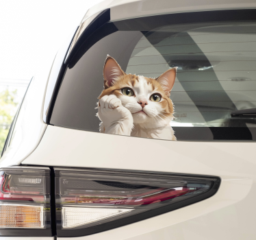 Calca para auto gato pensando - TenVinilo