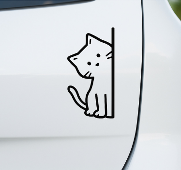Calca para auto gato simple y bonito - TenVinilo