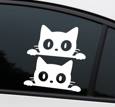 Calca para auto gatos gemelos adorables - TenVinilo