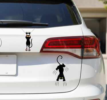 Calca para auto gatos negros arañando - TenVinilo