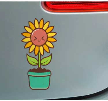 Calca para auto maceta feliz - TenVinilo