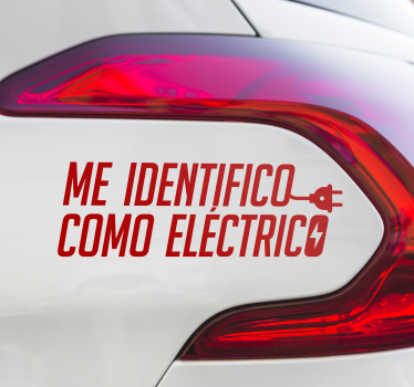 Calca para auto me identifico como eléctrico - TenVinilo