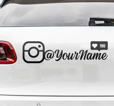 Calca para auto nombre de instagram estilo juvenil - TenVinilo