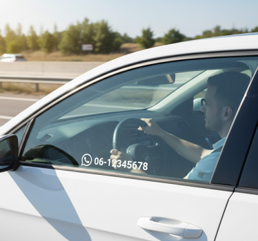 Calca para auto número de teléfono personalizado - TenVinilo