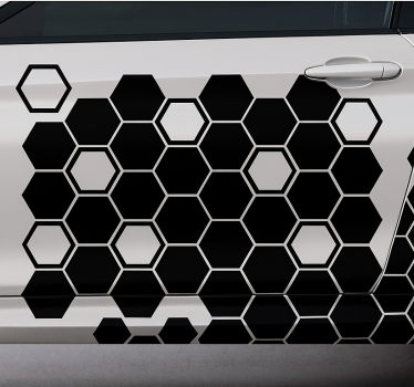 Calca para auto patrón de panal hexagonal - TenVinilo