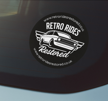 Calca para auto retro circular parabrisas - TenVinilo