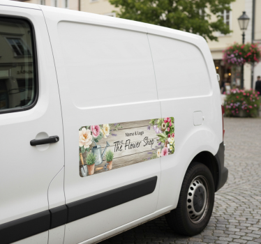 Calca para auto tienda de flores y logotipo - TenVinilo