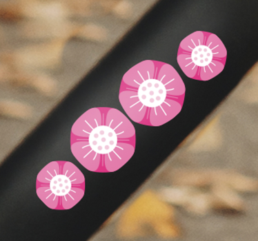 Calca para bicicleta arreglo botánico rosado - TenVinilo