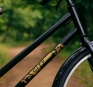 Calca para bicicleta marco negro y dorado - TenVinilo