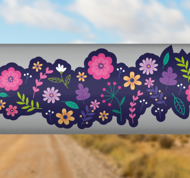 Calca para bicicleta diseño de bordes florales - TenVinilo