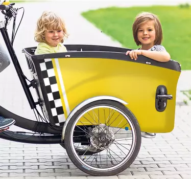 Calca para bicicleta diseño taxi amarillo - TenVinilo