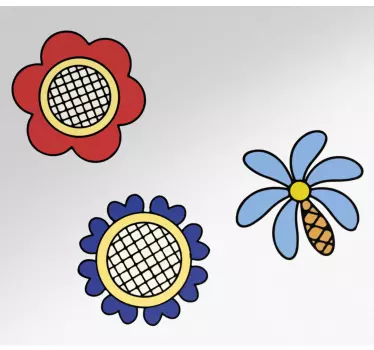 Calca para bicicleta elementos florales divertidos - TenVinilo