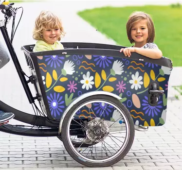 Calca para bicicleta estilo de arreglo floral - TenVinilo