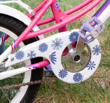 Calca para bicicleta graciosas flores azules - TenVinilo