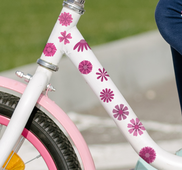 Calca para bicicleta graciosas flores rosas - TenVinilo