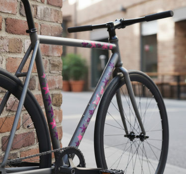 Calca para bicicleta gráficos de mariposas florales rosas - TenVinilo