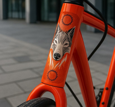 Calca para bicicleta lobo naranja alfa - TenVinilo