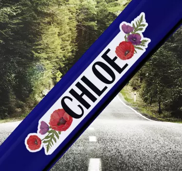Calca para bicicleta nombre floral personalízalo aquí - TenVinilo