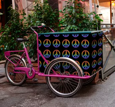 Calca para bicicleta símbolos de paz coloridos - TenVinilo