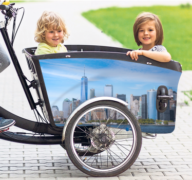 Calca para bicicleta vista del horizonte urbano - TenVinilo