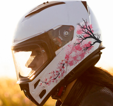 Calcomanía para moto flores florecientes - TenVinilo