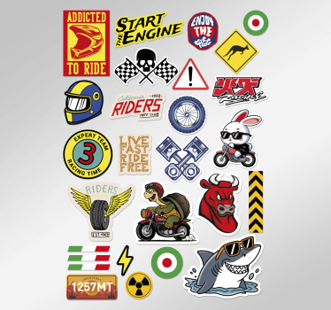 Calcomanía para moto paquete de diseño de bombas - TenVinilo