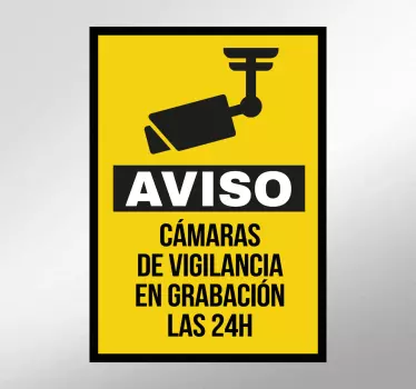 Cartel adhesivo cámaras vigilancia - TenVinilo